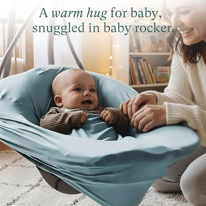 PurComfy Baby Car Seat Cover, Supersoft Bamboo Viscose Carseat Cover for Infant Boys & Girls, Breathable Multi-Use Breastfeeding Covers, Canopy for Carrier, Stroller, Shopping Cart & High Chair