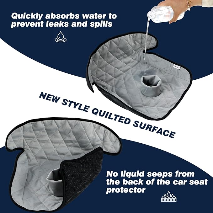 Piddle Pads, Multi-use and Leak Free Lines for Baby Stroller, High Chair & Car Seat, Waterproof Toilet Training Seat Covers for Toddles, Ultra Dry Car Seat Pad (Gray 2.0, 1 Pack)