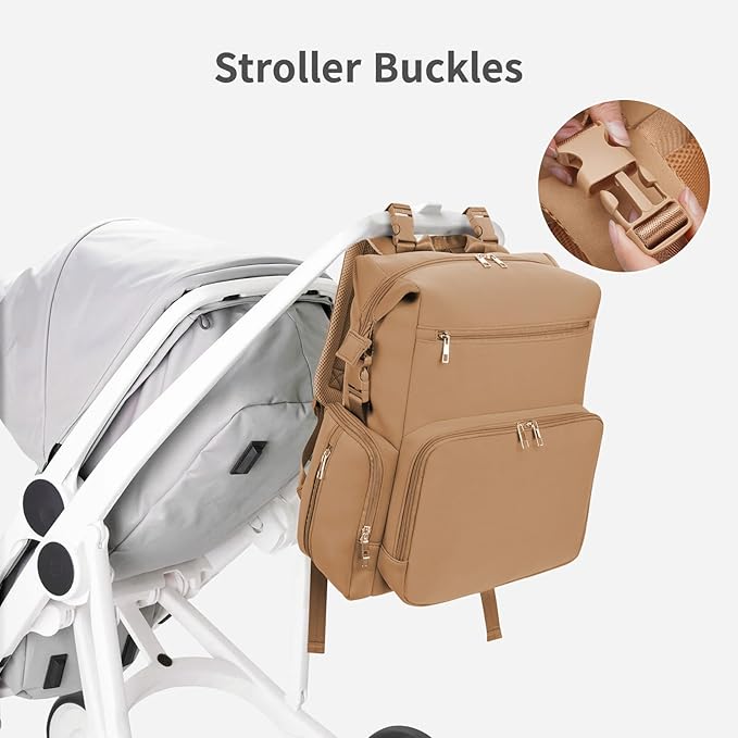 CEI-CEI Neoprene Diaper Bag Backpack Large Newborn Baby Maternity Bags Waterproof Travel Backpack for Mom Dad with Insulated Pockets,Changing Pad