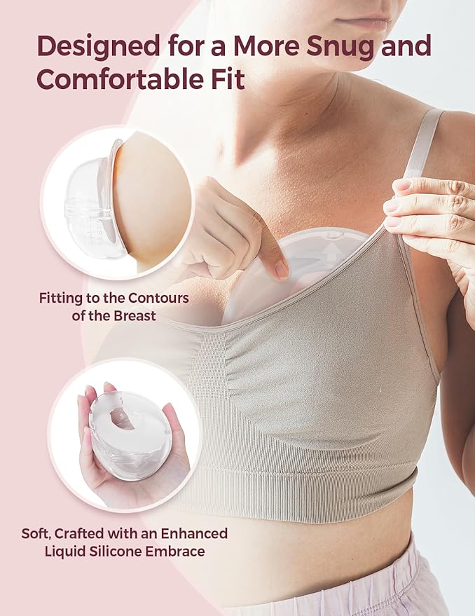 Momcozy Breast Milk Collector, Milk Collectors for Breastfeeding, Reusable Breast Milk Shells, Silicone Catcher with More Fit & Soft (3oz/90ml, 1 Count)