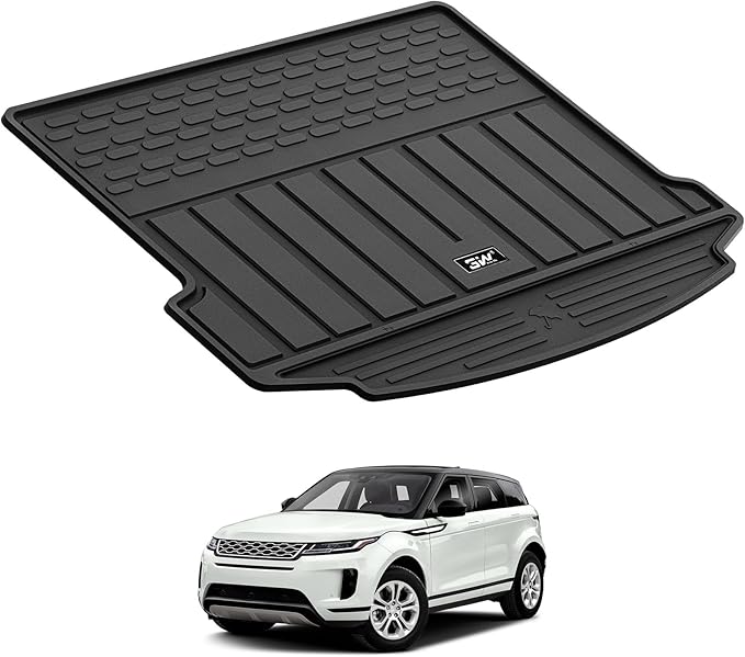 3W Cargo Liner Fit for Range Rover Evoque 2022-2024 2025 2026,TPE All Weather Custom Fit Trunk Mat for Range Rover Full Set Car Mats, Black