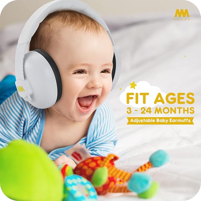 Mumba Baby Ear Protection Noise Cancelling Headphones - Earmuffs for Babies and Toddlers - Ages 3-24+ Months
