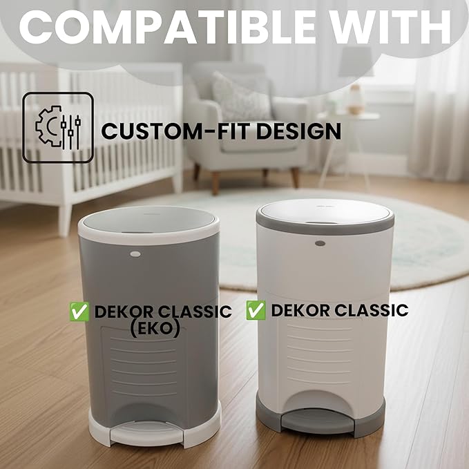 Factory Happyou® Pack of 4 Refills Compatible with Dekor Classic Pail Refills & Dekor Diaper Pail Refill Bags- 472 in Long, 30% Thicker, Advanced Odor Control. Each Roll holds up to 600 Diapers