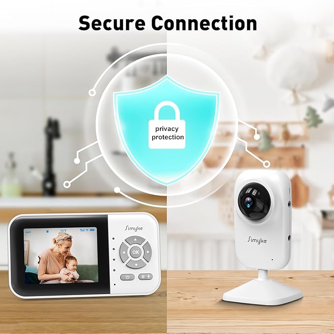 Upgrade Video Baby Monitor with 2 Cameras and Audio 2.8" Screen, Night Vision, APP, 2 Way Talk, 1200ft Long Range, Feeding Clock, Temperature Detection, Portable Wireless Baby Cam Home Use