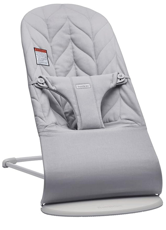 BabyBjörn Bouncer Bliss, Cotton, Petal Quilt, Light gray