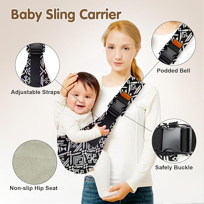 Baby Sling Carrier,Toddler Carrier, 2025 New Baby Sling,Portable and Lightweight Sling,Non-Slip Hip Seat Carrying 10-30lbs(Leaf)