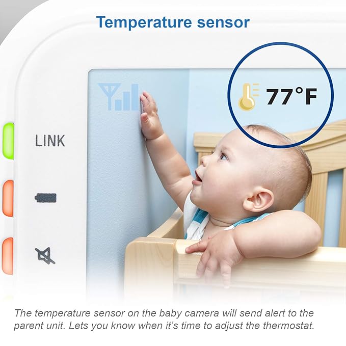 VTech Video Baby Monitor with 1000ft Long Range, Auto Night Vision, 2.8” Screen, 2-Way Audio Talk, Temperature Sensor, Power Saving Mode, Lullabies and Wall-mountable Camera with Bracket, White