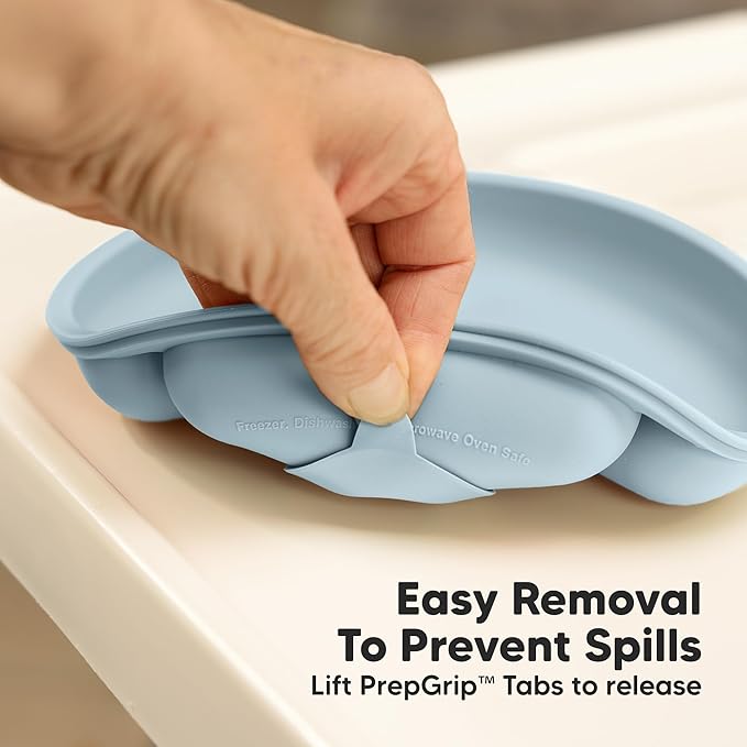 KeaBabies Suction Plates for Baby, Toddler - 3-Pack 100% Silicone Toddler Plates with Suction, Divided, BPA-Free Baby Led Weaning Essentials for Kids, Dishwasher, Microwave Safe, Durable (Popsicle)