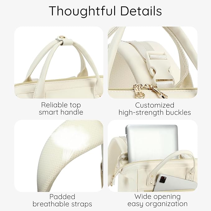 AIJIEKE Diaper Bag, Large Wide-Open Baby Diaper Backpack, Multi-functional Baby Travel Tote Bag, Diaper Bag with Changing Pad, Diaper Bags for Mom & Maternity (Beige)