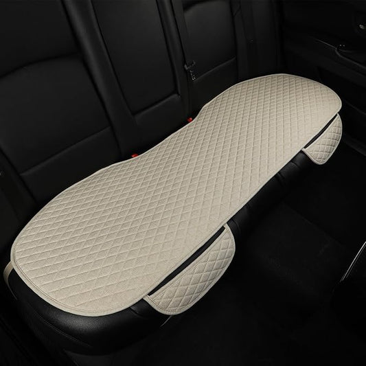West Llama Linen Car Seat Covers,Bottom Seat Covers for Cars Include 1 Rear Bench Cover Universal Fits 90% Vehicles,SUVs,Cars,Sedans,Beige