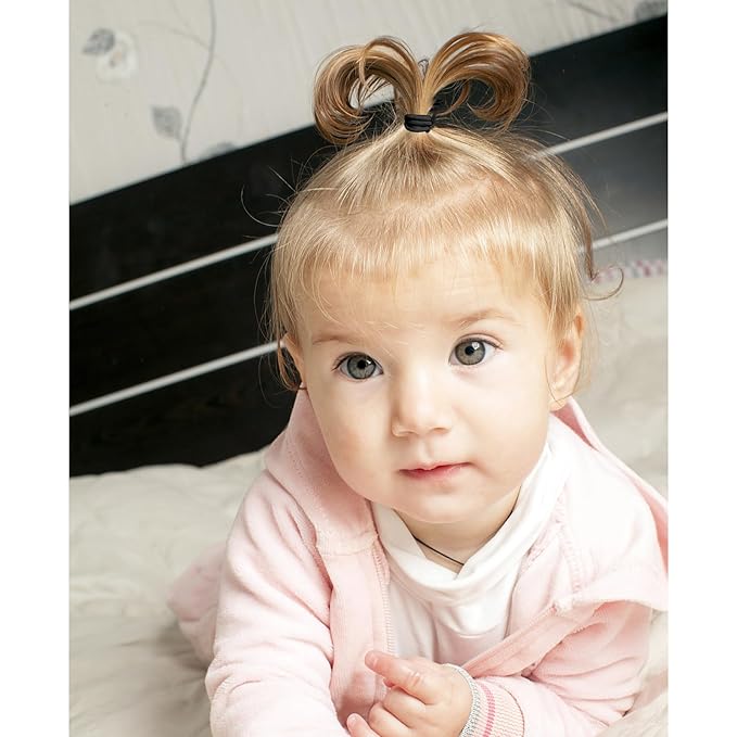 200PCS Small Hair Ties,No Crease Baby Hair Ties,Elastic Hair Ponytail Holder Hair Accessories for Baby Girls Infants Toddlers Kids,Black