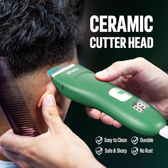 Baby Hair Clippers, Cordless Hair Clipper for Kids with LED Display, Baby Hair Cutting Kit with Skin-Safe Blade, Waterproof Hair Trimmer for Children/Toddler, Rechargeable& an Hour Quick Charger