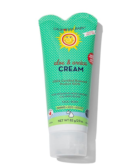 California Baby Aloe Vera & Arnica Cream | Soothing After Sun Lotion | 100% Plant-Based Sunburn Relief | Moisturizes Irritated Skin | 82 g / 2.9 oz.