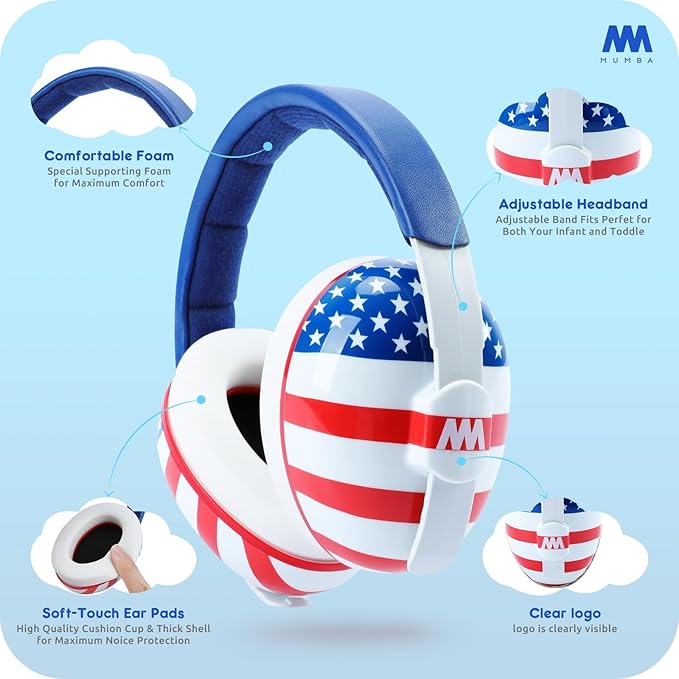 Mumba Baby Ear Protection Noise Cancelling HeadPhones for Babies and Toddlers Baby Earmuffs - Ages 3-24+ Months