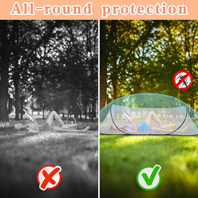 78.7 x 31.5 x 23.6 Inch Large Collapsible Portable Mosquito Net, Pop Up Mosquito Tent, Suitable for Adult Baby Camping, Bedroom Mosquito Net for Bed