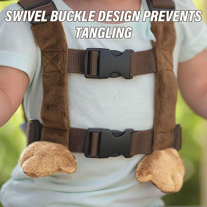 Monkey 2-in-1 Toddler Safety Harness Backpack with Leash - Adjustable Anti-Lost Walking Strap for Ages 3+, Child Safety Harness with Cute Backpack for Boys Girls, Indoor Outdoor Travel (Brown)