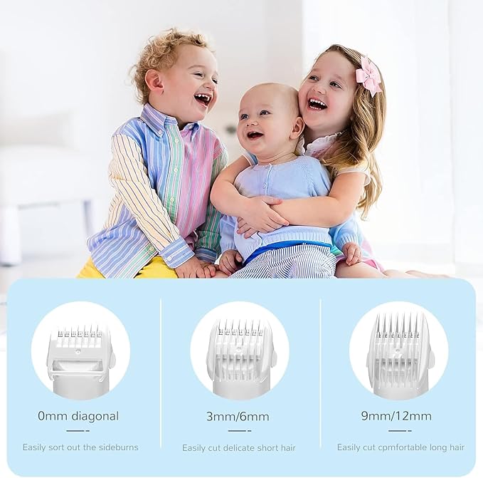 FERRISA Cordless Baby Hair Clippers, Vacuum Hair Clipper for Baby Fine Hair, Baby Hair Clipper Quiet Hair Clipper for Baby, Hair Clipper Auto Suck Snipped Hair, IPX7 Waterproof Rechargeable