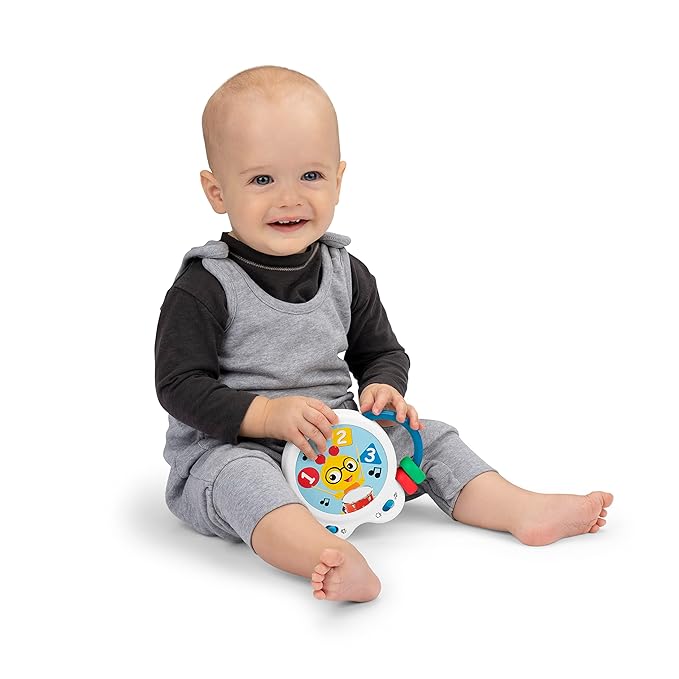 Baby Einstein Tiny Tempo Musical Toy Drum, Ages 3+ Months, Bead Chaser