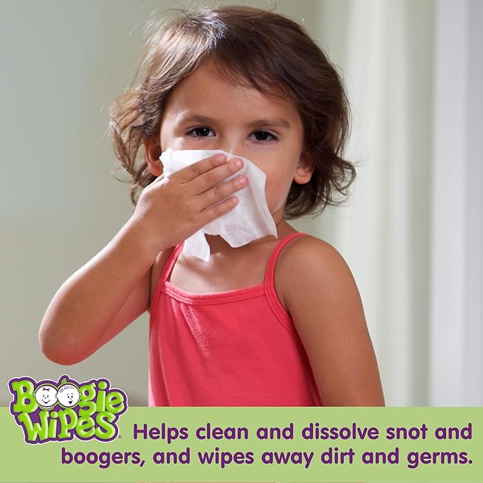 Saline Nose Wipes by Boogie, for Baby & Kids, Face, Hand & Body, FSA/HSA Eligible, Made with Vitamin E, Aloe, and Natural Saline, Grape Scent, 30 Count (Pack of 12)