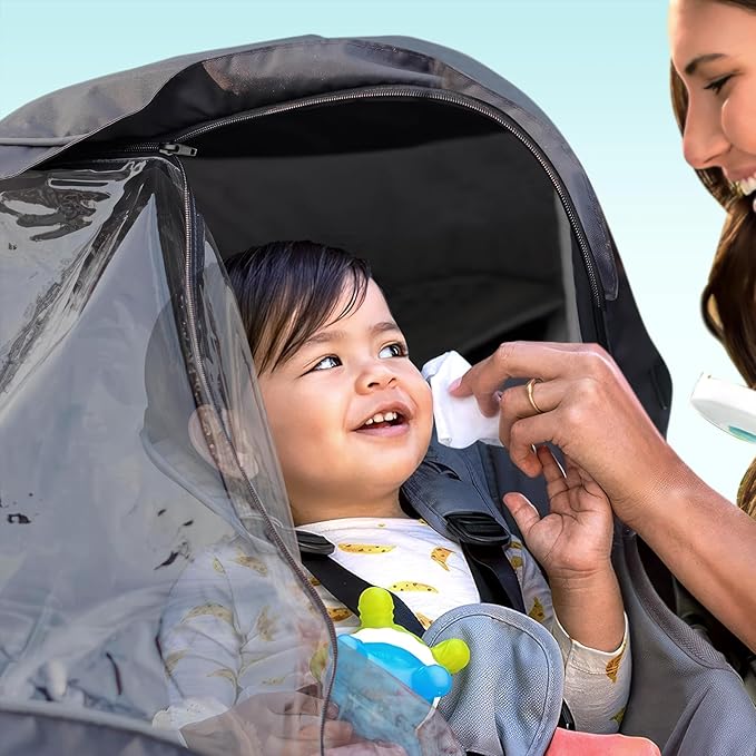 Performance Rain Shield, Rain Cover Fits for UPPAbaby Vista/Vista V2/Vista V3/Cruz/Cruz V2 Stroller, Protect from Wind/Rain/Snow/Dust, Air Vent Hole, Window with Zipper, Stroller Accessories
