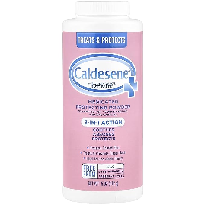 Caldesene Medicated Protecting Powder with Zinc Oxide & Cornstarch, 5 oz (Pack of 6)
