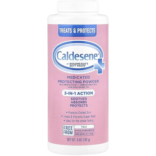 Caldesene Medicated Protecting Powder with Zinc Oxide & Cornstarch, 5 oz (Pack of 6)