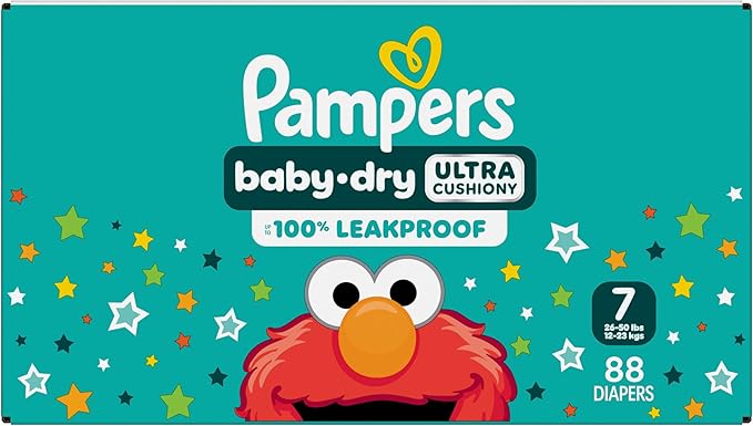 Pampers Diapers - Baby Dry - Size 7, 88 Count, Absorbent Disposable Infant Diaper (Packaging May Vary)