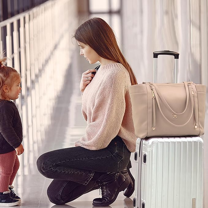 miss fong Diaper Bag Tote Leather Diaper Bag Backpack, Large Capacity Mommy Bag Hospital Bag, 12 Pockets Travel Diaper Tote with Changing Pad，Stroller Straps & Insulated Pockets for Mom & Dad-Khaki