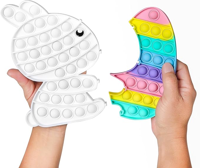 TOMMIKE Easter Bunny Pop It Fidget Toy Bubble Sensory for Anxiety & Stress Relief Special Needs Autism Learning Office School Game Craft Kids Adults (Easter)