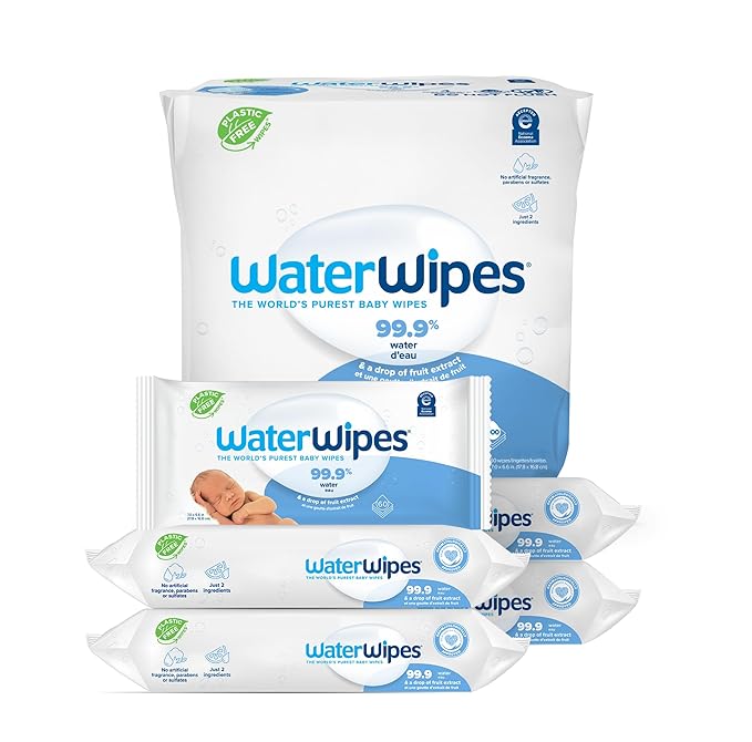 WaterWipes Sensitive+ Newborn & Baby Wipes, 3-In-1 Cleans, Cares, Protects, 99.9% Water, Unscented & Hypoallergenic, 300 Count (5 Packs)