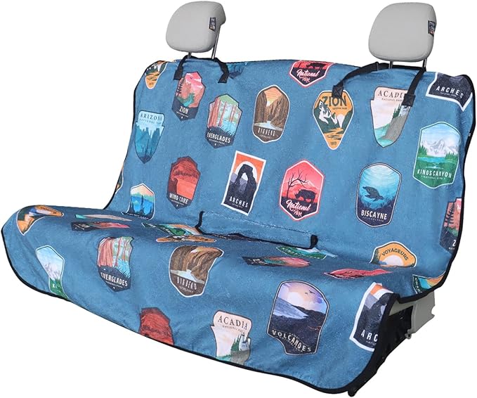 Back Seat Cover for Car Trucks Van SUV,Waterproof Rear Bench Towel Seat Covers for Dogs and Kids,Automotive Backseat Protector (National Parks)