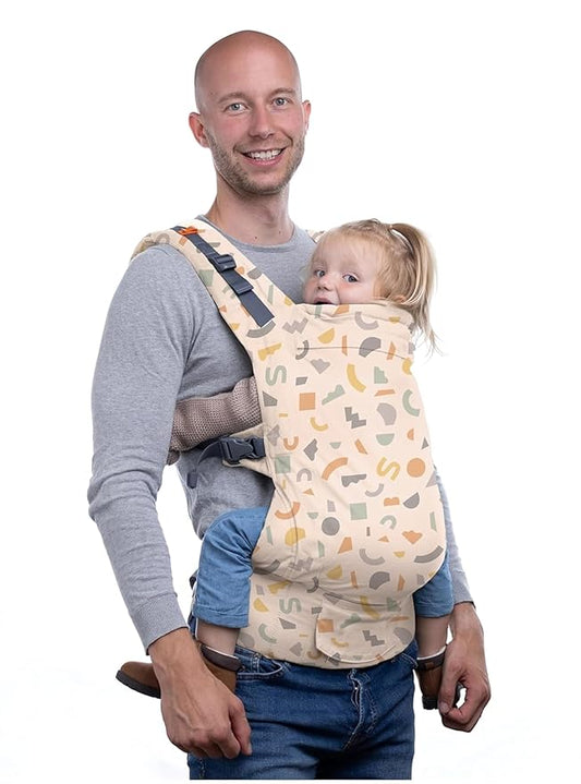 Beco Baby Carrier Toddler Carrier with Extra Wide Seat, 100% Cotton Toddler Carrying Backpack Style & Front-Carry, Lightweight & Breathable Child Carrier, Sling Carrier 20-60 lbs (Geometric)