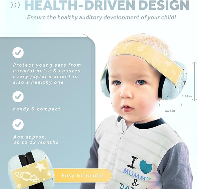 Schallwerk ® Mini+ Baby Ear Muffs – Infant Noise Cancelling Headphones, Toddler Ear Protection, Baby Headphones for Noise