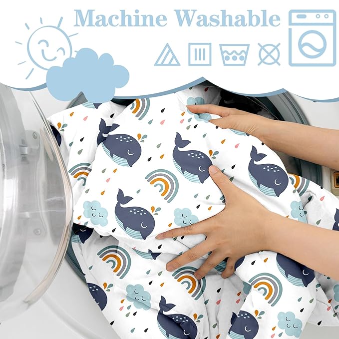 Shopping Cart Cover for Baby Girl Boy 2-in-1 High Chair Water Resistant High Chair Cover White Whale Gender Neutral Cart Cover for Babies Padded Grocery Cart Cover for Baby