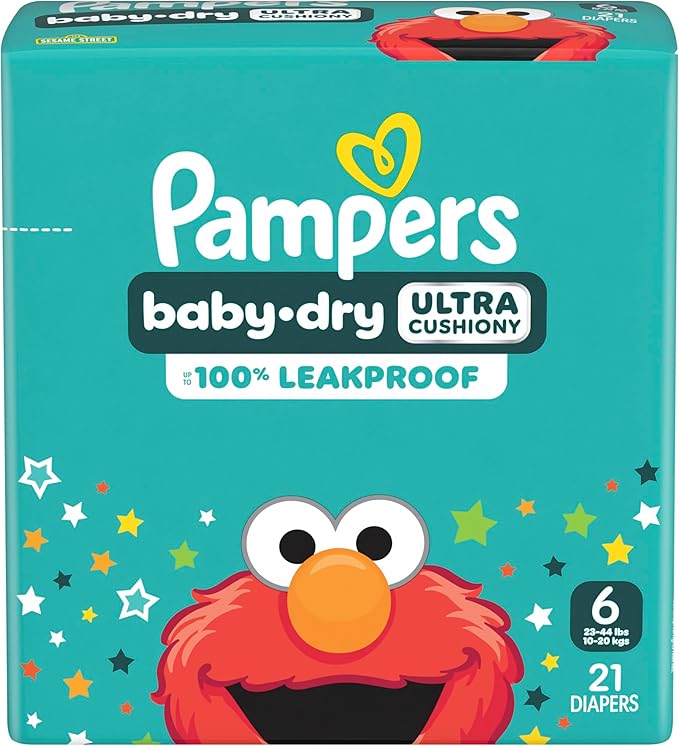 Pampers Diapers - Baby Dry - Size 6, 21 Count, Absorbent Disposable Infant Diaper (Packaging May Vary)