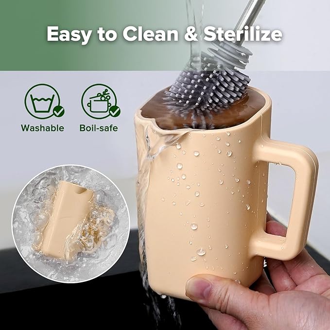 haakaa Gentle Pour Bath Rinse Cup | Food Grade Silicone Shampoo & Body Washing Rinser Cup for Kids with Easy Grip Handle - Coral