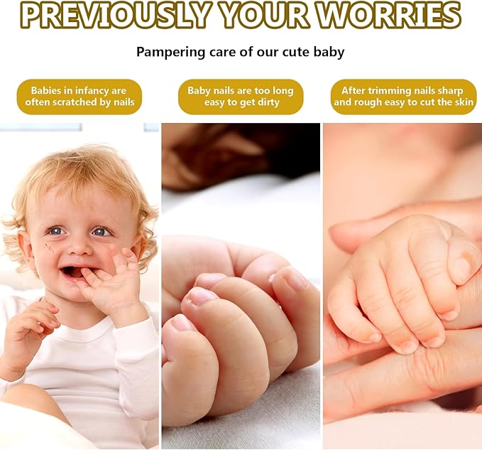 Baby Nail Trimmer Electric, 6 in 1 Rechargeable Baby Nail Clippers Manicure Set Grooming Kit for Toddler Infant or Adults (Yellow)