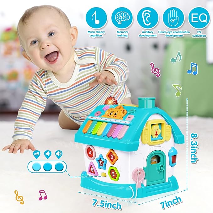 Dreampark Toys for 1+ Year Old Boy Gifts: Baby Musical Toys 12-18 12 18 Months Montessori Toddler Toys Age 1-2 1-3 2-3 1st Birthday Gifts Boys Girls Toddlers 8-in-1 Multi-Functional House