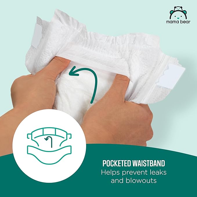 Amazon Brand - Mama Bear Gentle Touch Diapers, Size 2, 184 Count (4 packs of 46)