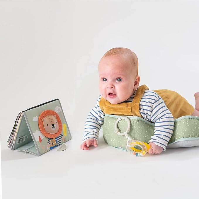 Taf Toys Tummy Time Cushion with Detachable Toys Support for Newborn & Up, Develops Muscles for Crawling Montessori Sensory Crawling Toy for Infant Newborn Toddler Tummy Time Toys 0-6 Months Babies