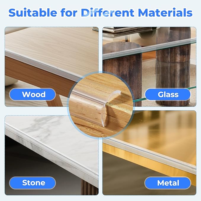 Edge Corner Protector Baby Proofing, Clear Soft Corner Protectors Baby Proof, Furniture Corner Guard & Edge Safety, Edge Protector for Table and Fireplace(9.8ft L*0.78inch W*0.09inch H)