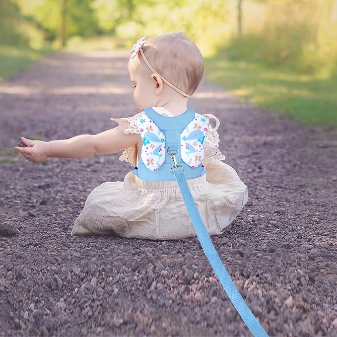 Accmor 3 in 1 Toddler Harness Safety Leashes + Anti Lost Wrist Link, Kids Harness Children Leash for Girls, Child Safety Leash Cute Baby Safety Harness Belt Strap Hold Kids Close While Walking (Blue)