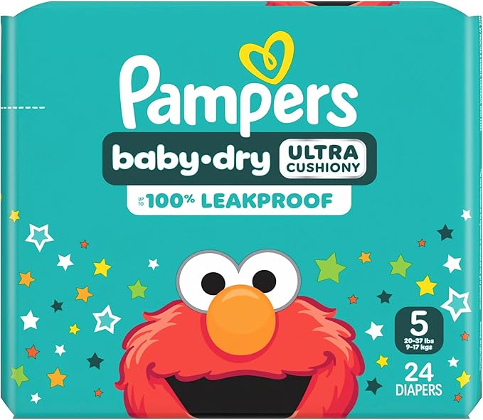 Pampers Diapers - Baby Dry - Size 5, 24 Count, Absorbent Disposable Infant Diaper (Packaging May Vary)