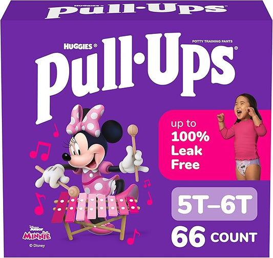 Pull-Ups Girls' Potty Training Pants, Size 5T-6T Training Underwear (46+ lbs), 66 Count