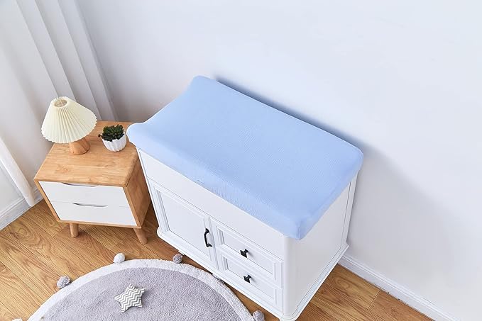 Muslin Changing Pad Cover,Ultra Soft Breathable Diaper Changing Table Cover for Baby Boys Girls,Neutral Fitted Changing Pad Sheets