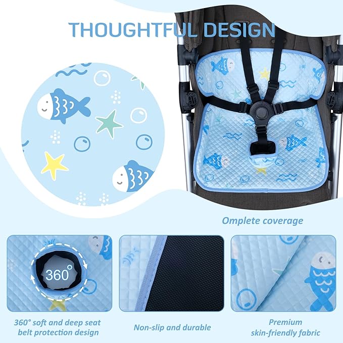 INFANZIA Dry Seat, Car Seat Protector Waterproof Carseat Liner Potty Training Toddlers, Baby and Infants, Piddle Pad for Carseats Strollers (Blue, 1 Pack