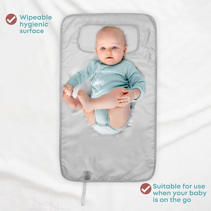 HAMUR HOME Portable Baby Changing Pad – Waterproof, Foldable & Lightweight Travel Mat – Soft & Machine Washable Diaper Changer – Compact & Durable (Leaves)