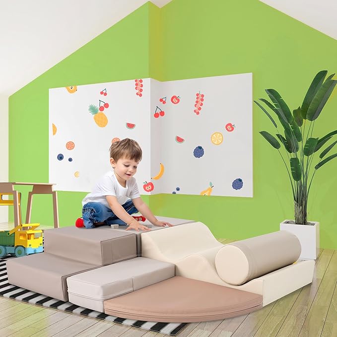 Merax Climbing Toys for Toddlers, Soft Climb and Crawl Playset Indoor Baby Soft Foam Blocks for Climbing, Crawling, 6-Piece