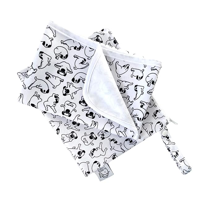 Flock Three Waterproof Baby Diaper Changing Pad with Storage Bag (43.3" X 28.7") Washable Wipeable Reusable Leak Proof Diaper Travel Mat Station Changing Mattress Liner Cribs Bed Cover, Dogs