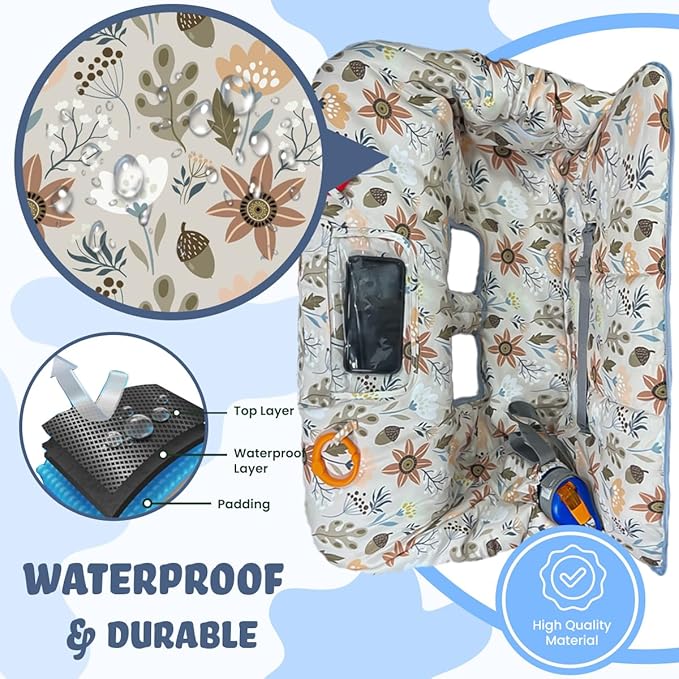 Shopping Cart Cover for Baby Grocery Cart Cover for Baby boy and Baby Girl, High Chair Cover for Baby and Toddler, Baby Registry Gift - Waterproof - Extra Large - Cotton - Double Sided (Ivory)